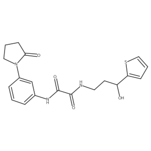 N1-(3-hydroxy-3-(thiophen-2-yl)propyl)-N2-(3-(2-oxopyrrolidin-1-yl)phenyl)oxalamide Structure