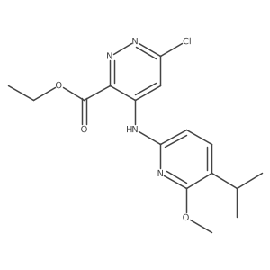 Ethyl 6-chloro-4-(5-isopropyl-6-methoxypyridin-2-ylamino)pyridazine-3-carboxylate结构式