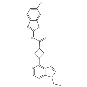 N-(6-chlorobenzo[d]thiazol-2-yl)-1-(3-ethyl-3H-[1,2,3]triazolo[4,5-d]pyrimidin-7-yl)azetidine-3-carboxamide结构式