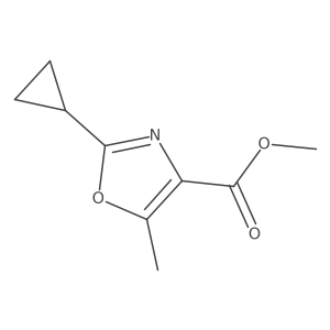 Methyl 2-cyclopropyl-5-methyl-4-oxazolecarboxylate结构式