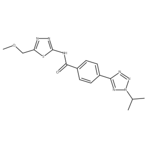 4-(2-isopropyl-2H-tetrazol-5-yl)-N-(5-(methoxymethyl)-1,3,4-thiadiazol-2-yl)benzamide Structure