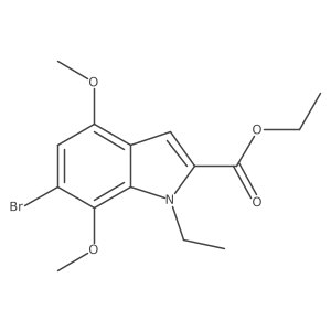 Ethyl 6-bromo-1-ethyl-4,7-dimethoxy-1H-indole-2-carboxylate结构式