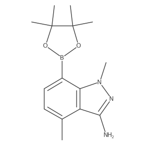 1,4-dimethyl-7-(4,4,5,5-tetramethyl-1,3,2-dioxaborolan-2-yl)-1H-indazol-3-amine结构式