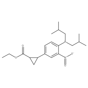 Cyclopropanecarboxylic acid, 2-[4-[bis(2-methylpropyl)amino]-3-nitrophenyl]-, ethyl ester, (1R,2S)- Structure