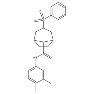 3-(benzenesulfonyl)-N-(3,4-dimethylphenyl)-8-azabicyclo[3.2.1]octane-8-carboxamide结构式