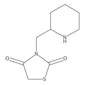 3-[(Piperidin-2-yl)methyl]-1,3-thiazolidine-2,4-dione结构式