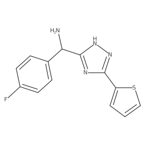 (4-Fluorophenyl)(5-(thiophen-2-yl)-1H-1,2,4-triazol-3-yl)methanamine结构式