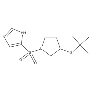4-((3-(tert-butylthio)pyrrolidin-1-yl)sulfonyl)-1H-imidazole结构式