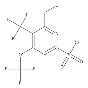 2-(Chloromethyl)-4-(trifluoromethoxy)-3-(trifluoromethyl)pyridine-6-sulfonyl chloride结构式