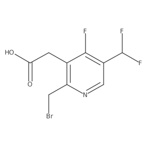 2-(Bromomethyl)-5-(difluoromethyl)-4-fluoropyridine-3-acetic acid结构式
