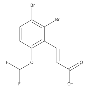 2,3-Dibromo-6-(difluoromethoxy)cinnamic acid结构式
