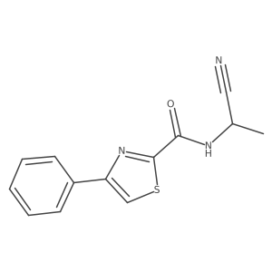 N-(1-cyanoethyl)-4-phenyl-1,3-thiazole-2-carboxamide结构式