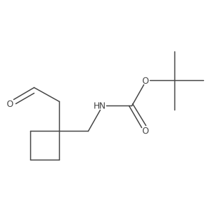 tert-Butyl N-{[1-(2-oxoethyl)cyclobutyl]methyl}carbamate结构式