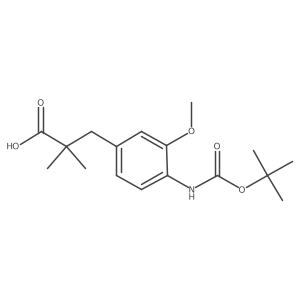 3-(4-{[(Tert-butoxy)carbonyl]amino}-3-methoxyphenyl)-2,2-dimethylpropanoic acid结构式