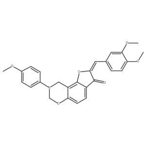 (Z)-2-(3,4-dimethoxybenzylidene)-8-(4-methoxyphenyl)-8,9-dihydro-2H-benzofuro[7,6-e][1,3]oxazin-3(7H)-one Structure