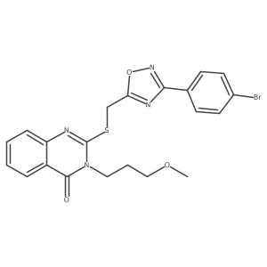2-(((3-(4-bromophenyl)-1,2,4-oxadiazol-5-yl)methyl)thio)-3-(3-methoxypropyl)quinazolin-4(3H)-one结构式