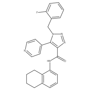 1-(2-fluorobenzyl)-5-(pyridin-4-yl)-N-(5,6,7,8-tetrahydronaphthalen-1-yl)-1H-1,2,3-triazole-4-carboxamide结构式