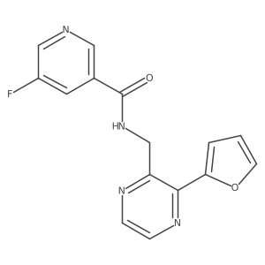 5-fluoro-N-((3-(furan-2-yl)pyrazin-2-yl)methyl)nicotinamide Structure