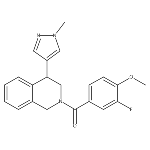 (3-fluoro-4-methoxyphenyl)(4-(1-methyl-1H-pyrazol-4-yl)-3,4-dihydroisoquinolin-2(1H)-yl)methanone Structure