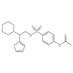 N-(4-(N-(2-(furan-2-yl)-2-thiomorpholinoethyl)sulfamoyl)phenyl)acetamide Structure