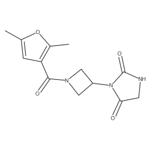 3-(1-(2,5-Dimethylfuran-3-carbonyl)azetidin-3-yl)imidazolidine-2,4-dione结构式