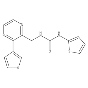 1-(Thiophen-2-yl)-3-((3-(thiophen-3-yl)pyrazin-2-yl)methyl)urea结构式