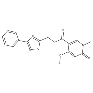4-methoxy-1-methyl-6-oxo-N-((3-phenyl-1,2,4-oxadiazol-5-yl)methyl)-1,6-dihydropyridine-3-carboxamide Structure