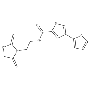 N-(2-(2,4-dioxooxazolidin-3-yl)ethyl)-4-(thiophen-2-yl)thiazole-2-carboxamide结构式