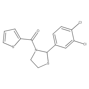 (2-(3,4-Dichlorophenyl)thiazolidin-3-yl)(thiophen-2-yl)methanone结构式