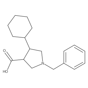 (3S,4S)-1-benzyl-4-cyclohexylpyrrolidine-3-carboxylic acid结构式