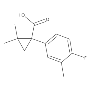 1-(4-Fluoro-3-methylphenyl)-2,2-dimethylcyclopropane-1-carboxylic acid结构式
