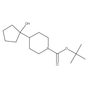 Tert-butyl 4-(1-hydroxycyclopentyl)piperidine-1-carboxylate结构式
