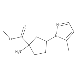 methyl 1-amino-3-(5-methyl-1H-pyrazol-1-yl)cyclopentane-1-carboxylate结构式