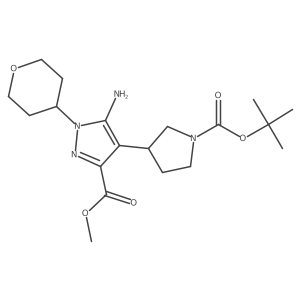 methyl 5-amino-4-{1-[(tert-butoxy)carbonyl]pyrrolidin-3-yl}-1-(oxan-4-yl)-1H-pyrazole-3-carboxylate Structure