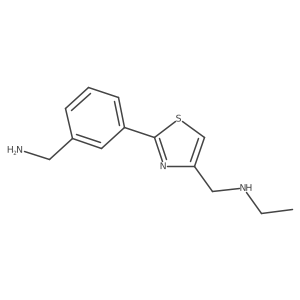 (3-{4-[(Ethylamino)methyl]-1,3-thiazol-2-yl}phenyl)methanamine Structure