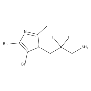 3-(4,5-dibromo-2-methyl-1H-imidazol-1-yl)-2,2-difluoropropan-1-amine Structure