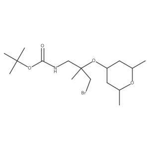 tert-butyl N-{3-bromo-2-[(2,6-dimethyloxan-4-yl)oxy]-2-methylpropyl}carbamate Structure