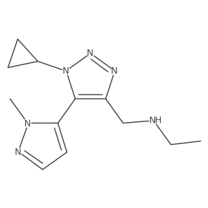 {[1-cyclopropyl-5-(1-methyl-1H-pyrazol-5-yl)-1H-1,2,3-triazol-4-yl]methyl}(ethyl)amine结构式