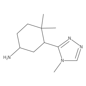 4,4-dimethyl-3-(4-methyl-4H-1,2,4-triazol-3-yl)cyclohexan-1-amine结构式