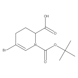 5-Bromo-1-[(tert-butoxy)carbonyl]-1,2,3,4-tetrahydropyridine-2-carboxylic acid结构式