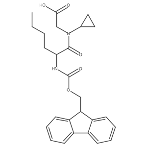 2-[(2S)-N-cyclopropyl-2-({[(9H-fluoren-9-yl)methoxy]carbonyl}amino)hexanamido]acetic acid结构式
