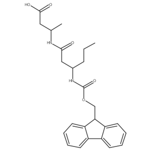 (3R)-3-[3-({[(9H-fluoren-9-yl)methoxy]carbonyl}amino)hexanamido]butanoic acid Structure