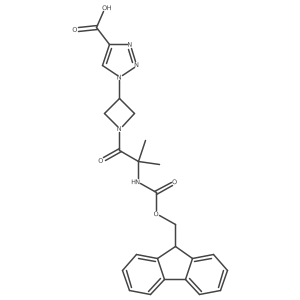 1-{1-[2-({[(9H-fluoren-9-yl)methoxy]carbonyl}amino)-2-methylpropanoyl]azetidin-3-yl}-1H-1,2,3-triazole-4-carboxylic acid结构式