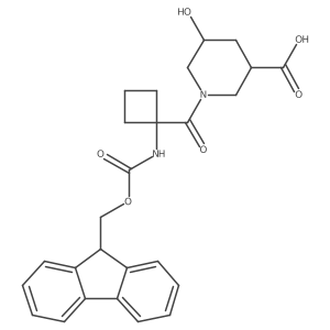 1-[1-({[(9H-fluoren-9-yl)methoxy]carbonyl}amino)cyclobutanecarbonyl]-5-hydroxypiperidine-3-carboxylic acid Structure