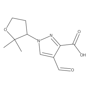 1-(2,2-dimethyloxolan-3-yl)-4-formyl-1H-pyrazole-3-carboxylic acid结构式