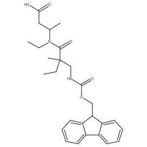 3-{N-ethyl-2-[({[(9H-fluoren-9-yl)methoxy]carbonyl}amino)methyl]-2-methylbutanamido}butanoic acid结构式