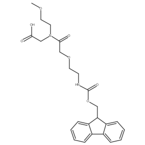 2-{2-[2-({[(9H-fluoren-9-yl)methoxy]carbonyl}amino)ethoxy]-N-(2-methoxyethyl)acetamido}acetic acid结构式