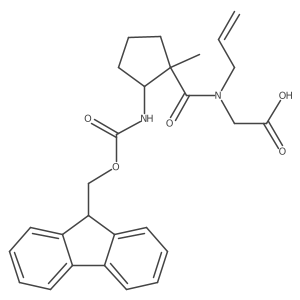 2-{1-[2-({[(9H-fluoren-9-yl)methoxy]carbonyl}amino)-1-methylcyclopentyl]-N-(prop-2-en-1-yl)formamido}acetic acid结构式