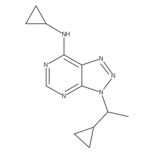 N-cyclopropyl-3-(1-cyclopropylethyl)-3H-[1,2,3]triazolo[4,5-d]pyrimidin-7-amine结构式