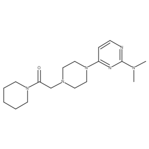2-{4-[2-(Dimethylamino)pyrimidin-4-yl]piperazin-1-yl}-1-(piperidin-1-yl)ethan-1-one结构式